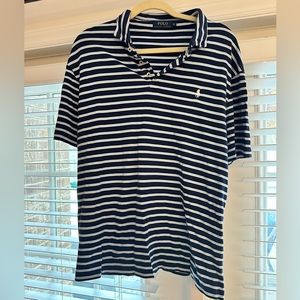 Polo Ralph Lauren Men’s XL Polo, Navy & Light Blue Stripe